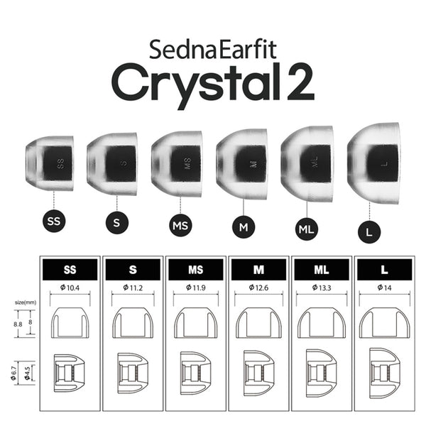 SednaEarfit Crystal 2 Standard