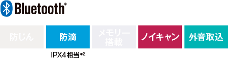 Bluetooth 防滴/ノイキャン/外音取込